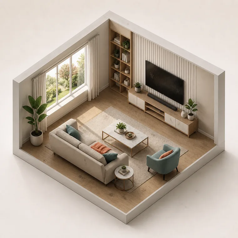 Гостиная до уборки